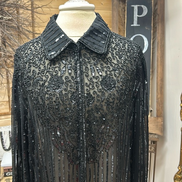 Gorgeous beaded/sequined cardigan/top - Picture 6 of 12